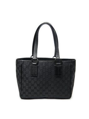 Gucci Small Shoulder Tote Black GG Canvas